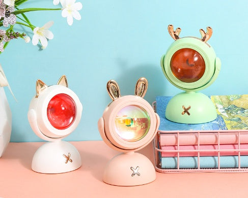 New Cute Pet Sunset Light Creative Birthday Gift Atmosphere Mini LED Projection Lamp Colorful
